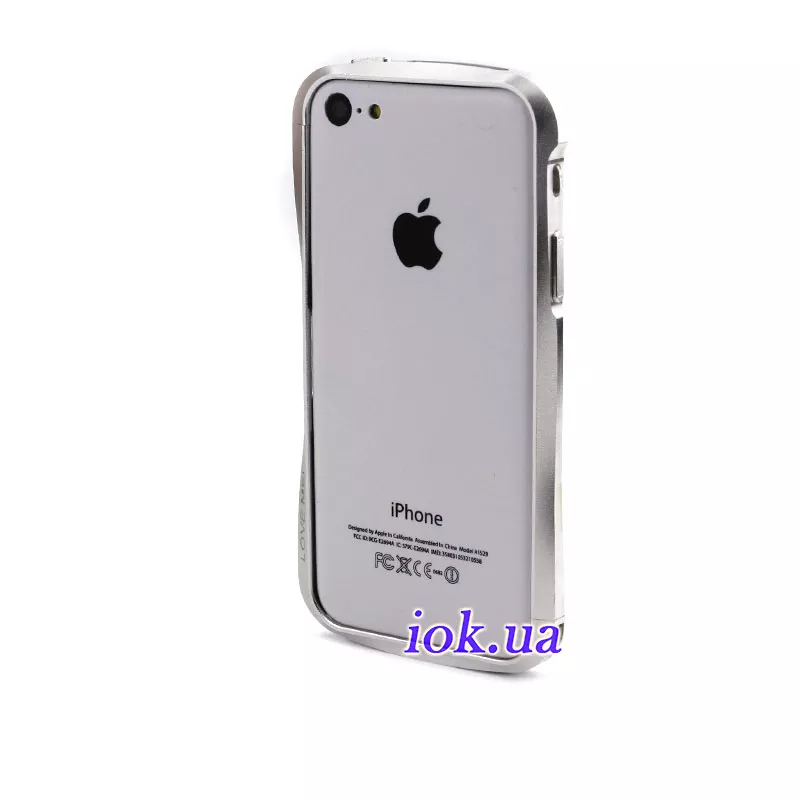 Алюминиевый бампер для iPhone 5C - LoveMei, серебрянный