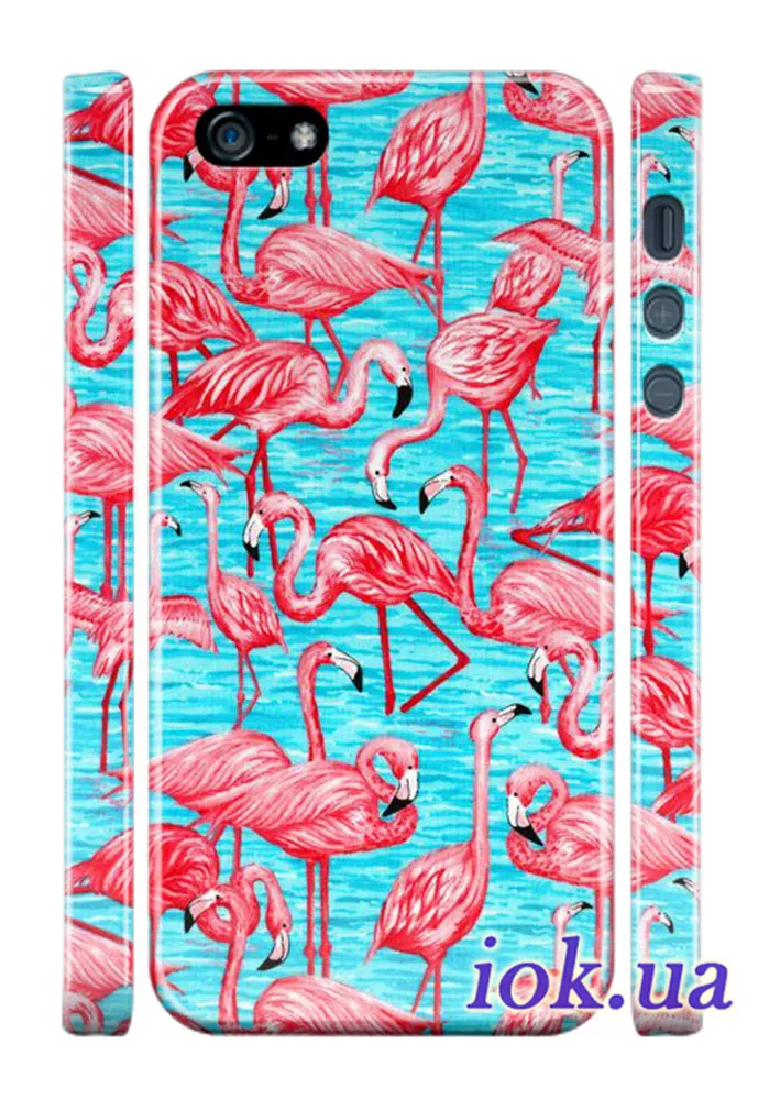 Чехол для iPhone 5/5S - Экзо фламинго