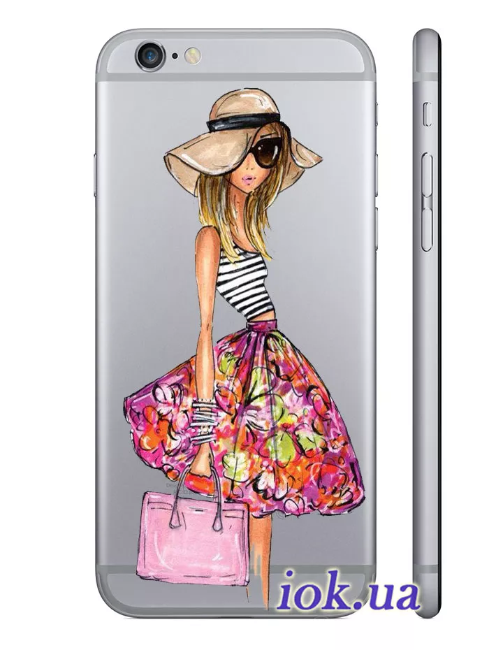 Прозрачный чехол для iPhone 6/6S Plus - Летняя девушка