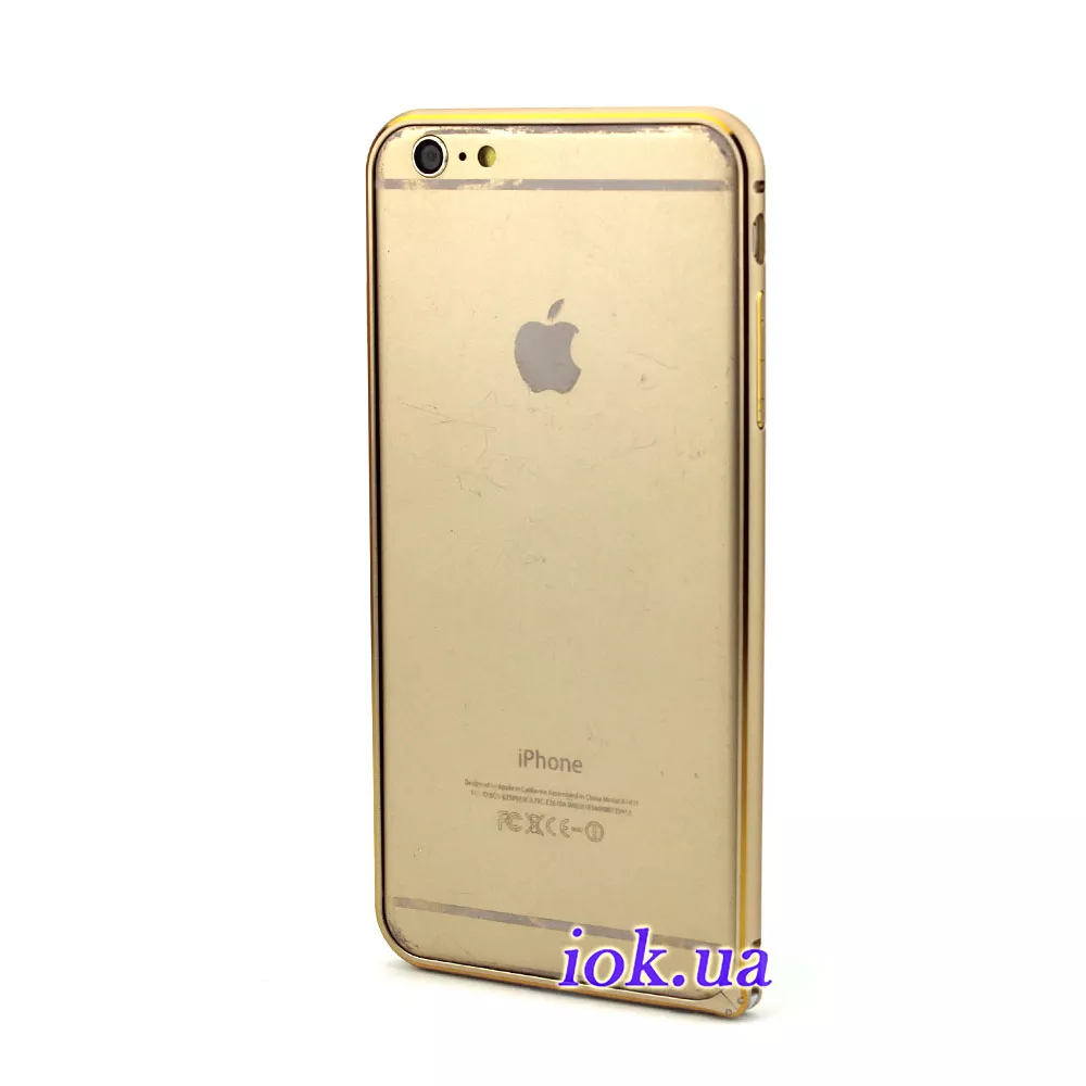 Алюминиевый тонкий бампер для iPhone 6 Plus, золотой
