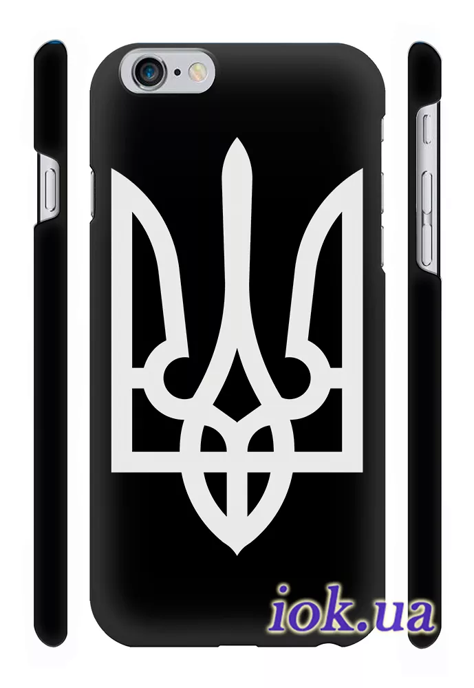 iPhone 6 Plus накладка - Черно-белый герб Украины