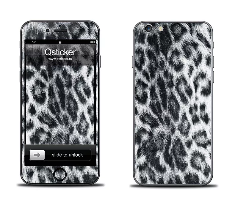 Наклейка на iPhone 6 - Белый леопард