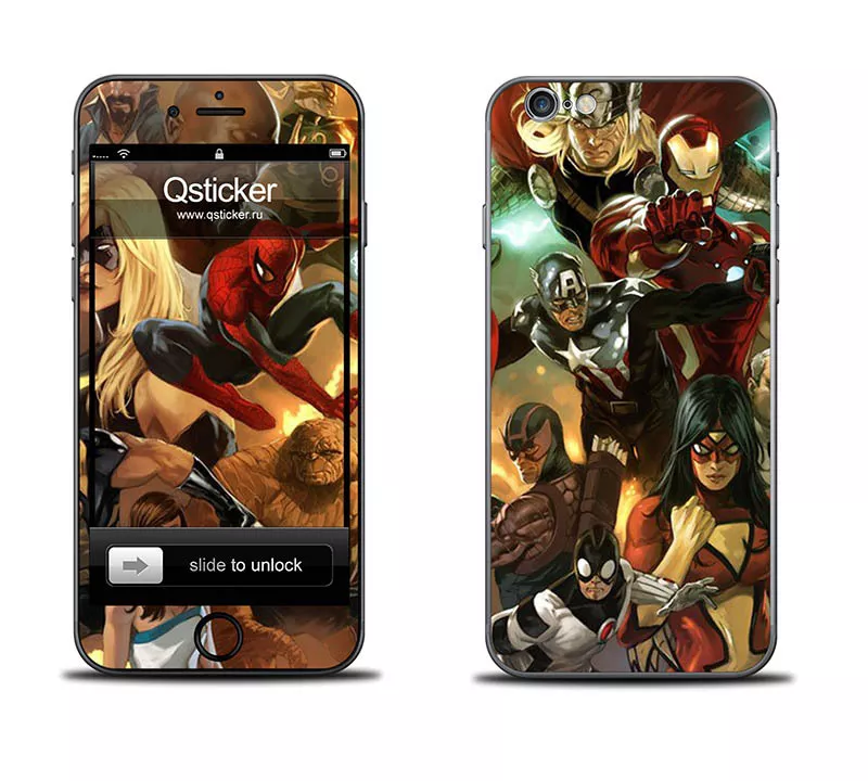Наклейка на iPhone 6 - Супергерои