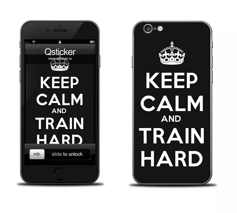 Наклейка на iPhone 6 - Keep calm me and train hard