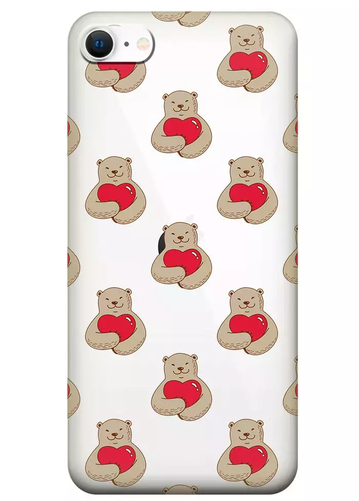 Чехол для iPhone SE (2020) - Влюбленные медведи