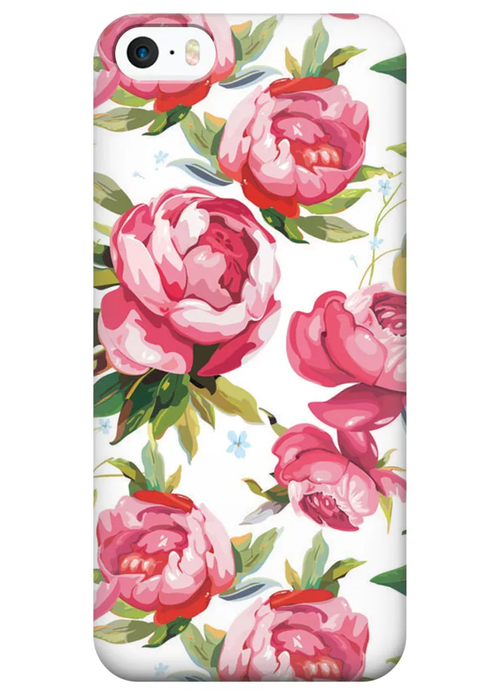 Чехол для iPhone SE - Розовые пионы