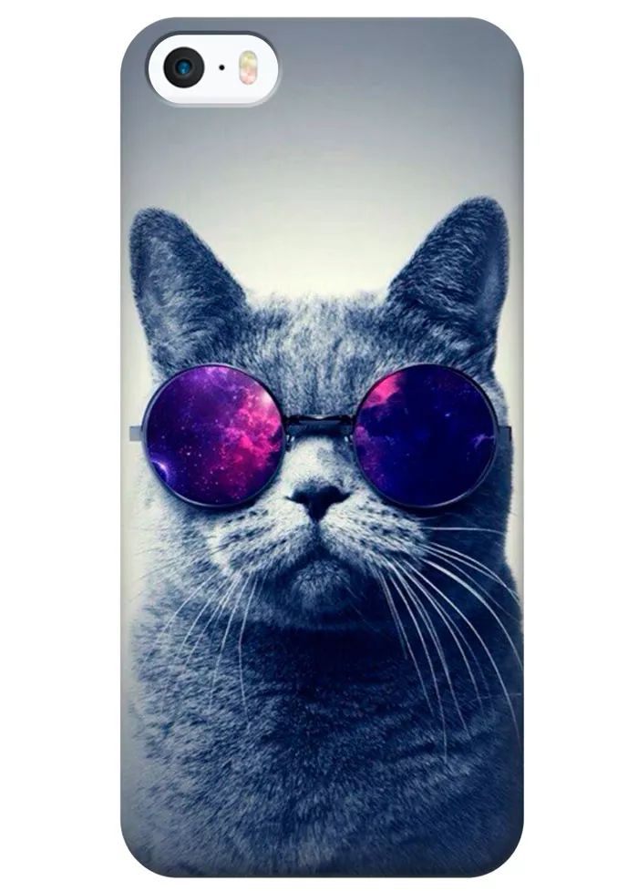 Чехол для iPhone SE - Кот в очках
