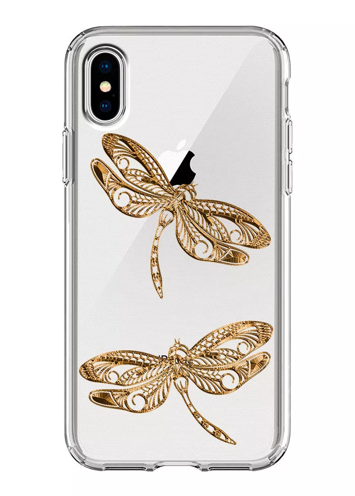 Чехол для iPhone XS Max - Золотые бабочки