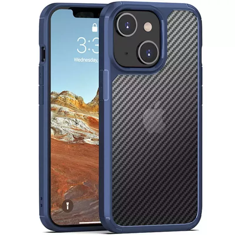 Чехол TPU+PC Matte Carbon для Apple iPhone 13 mini (5.4"), Синий