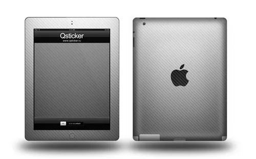 Белый Carbon от Qsticker для iPad 2