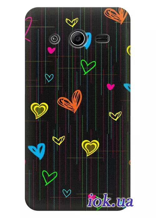 Чехол для Galaxy Core 2 (G355) - Сердечки