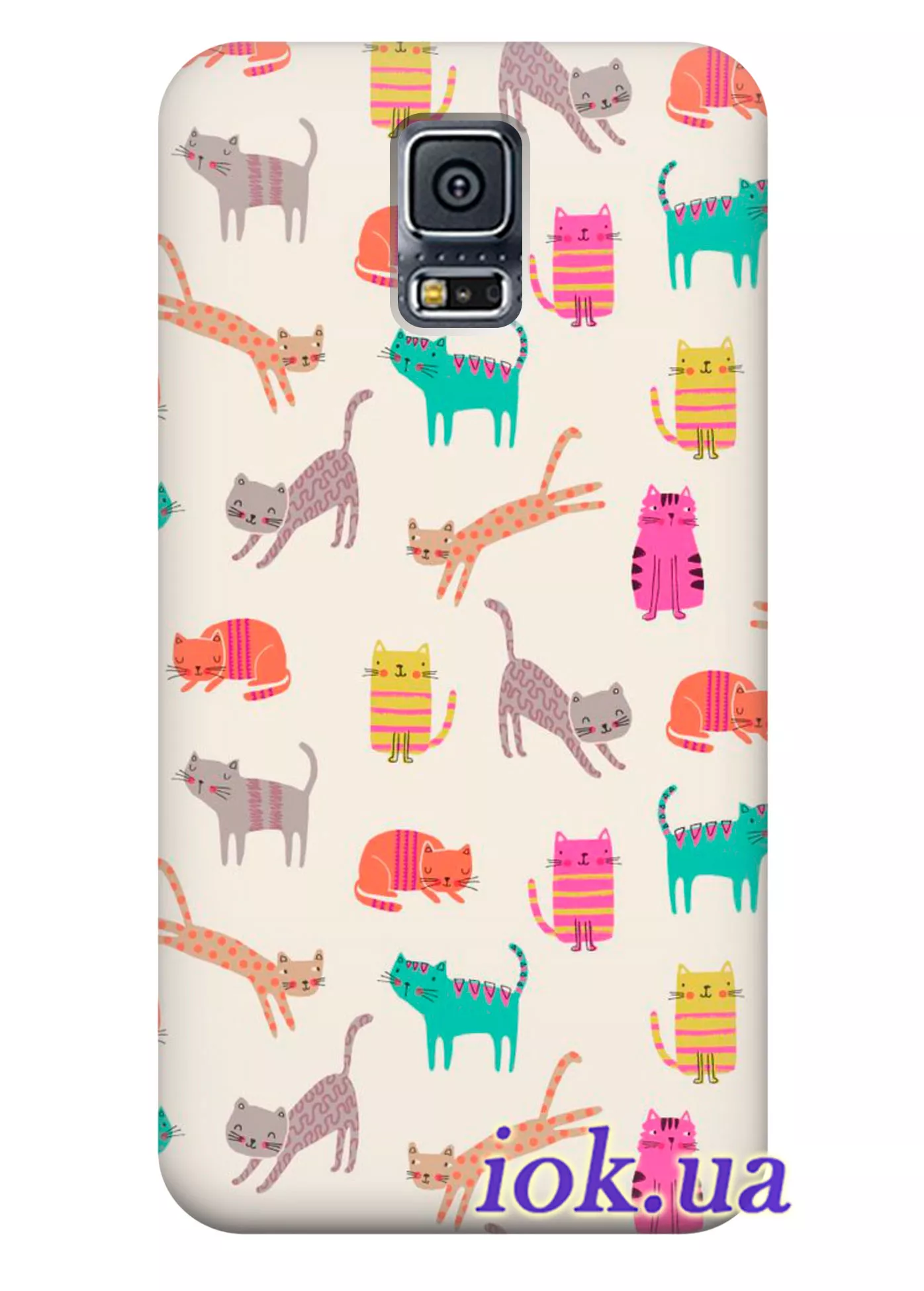 Чехол для Galaxy S5 Plus - Разноцветные котики