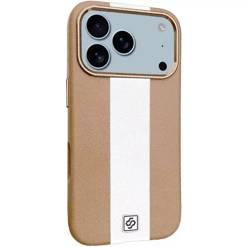 Кожаный чехол Rally with MagSafe для Apple iPhone 17 Pro (6.3"), Beige / White