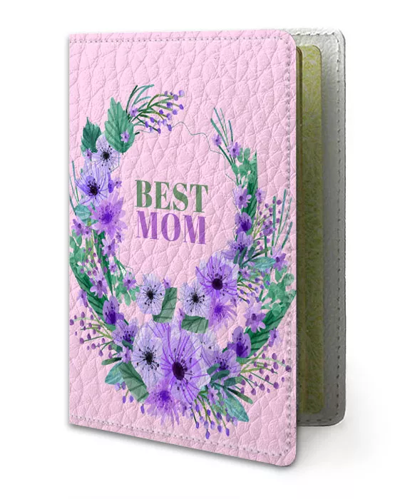 Обложка для паспорта - Фиалки для мамы