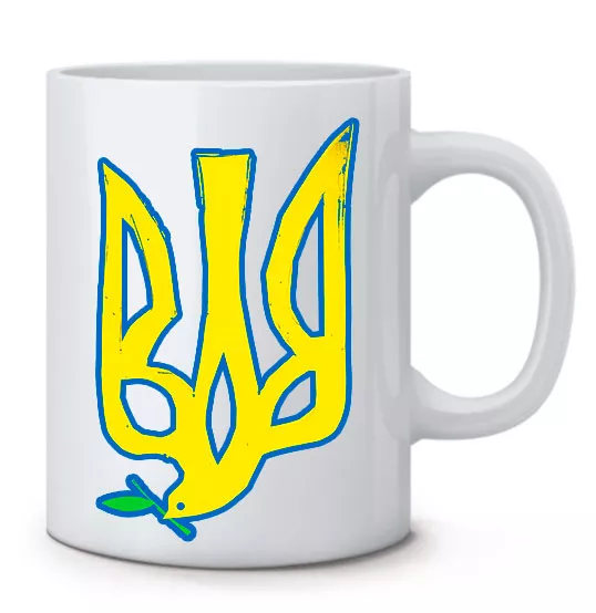 Кружка с сильным и добрым гербом Украины в виде ласточки