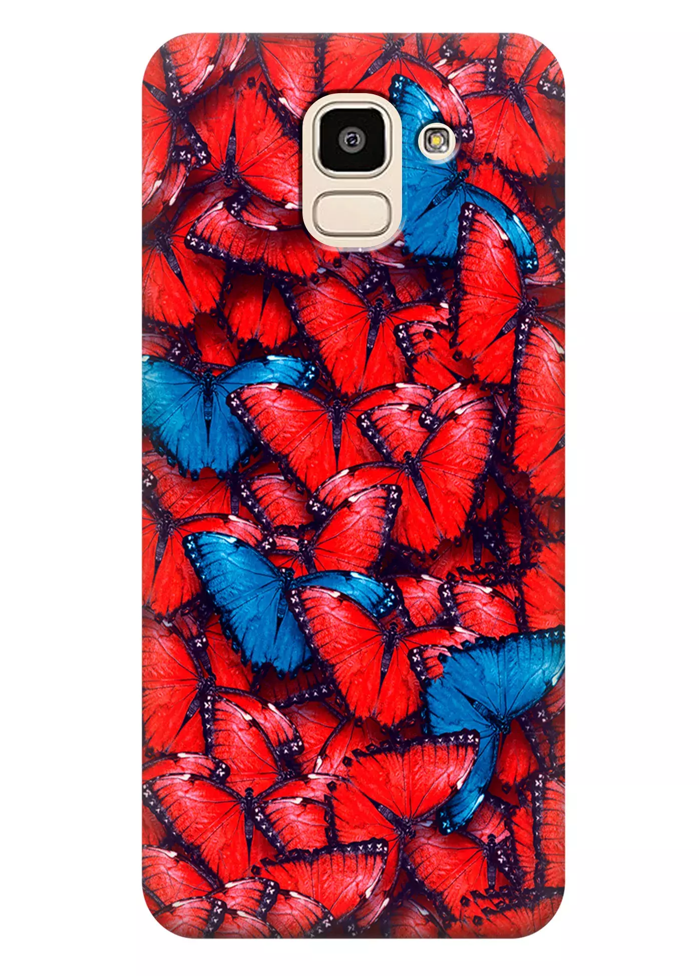 Чехол для Galaxy J6 - Красные бабочки