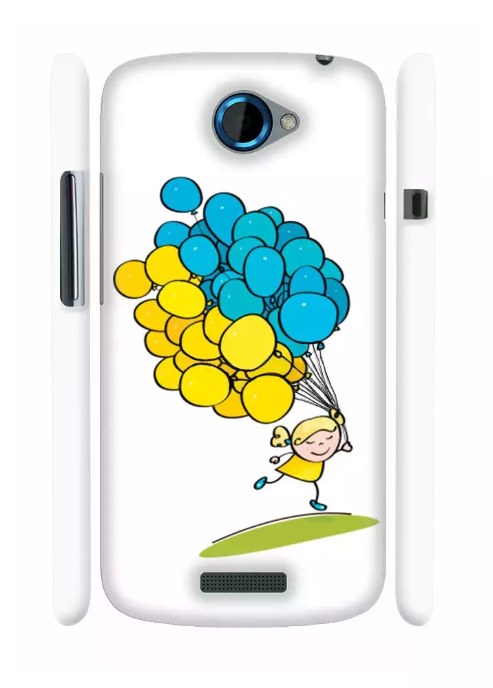 Чехол для HTC One S - Девочка с шариками