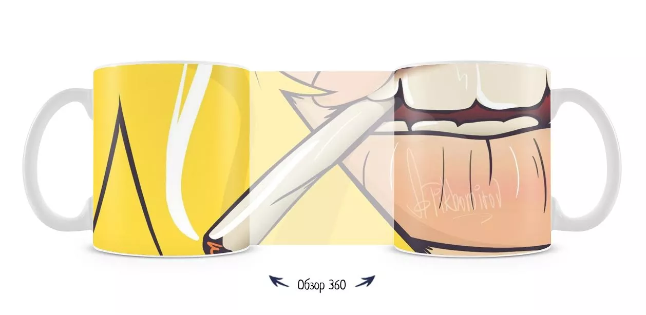 Кружка с картинкой "Lips" сигарета в губах
