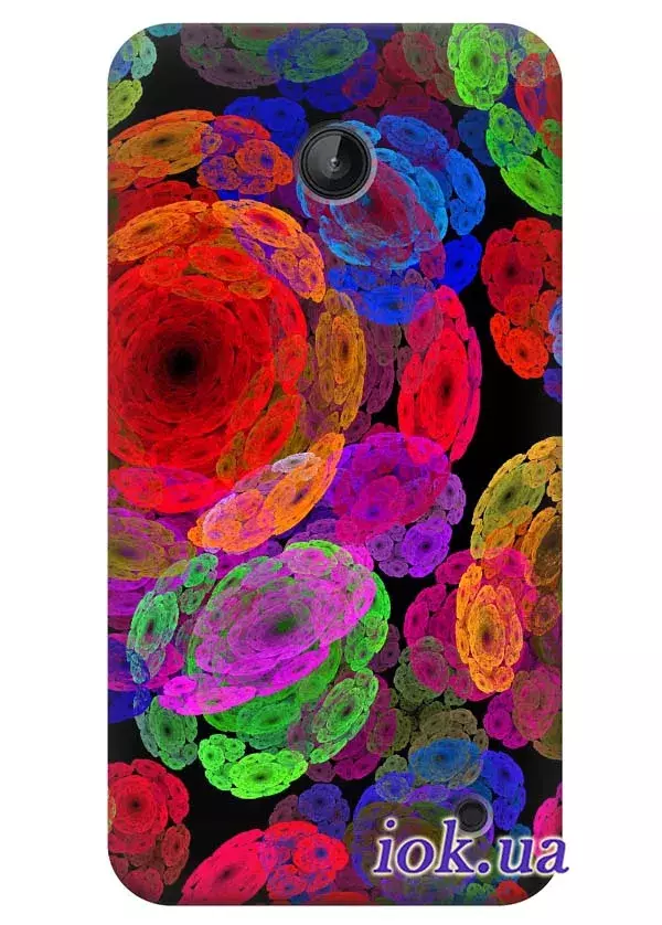 Чехол для Nokia Lumia 635 - Радужные молекулы 