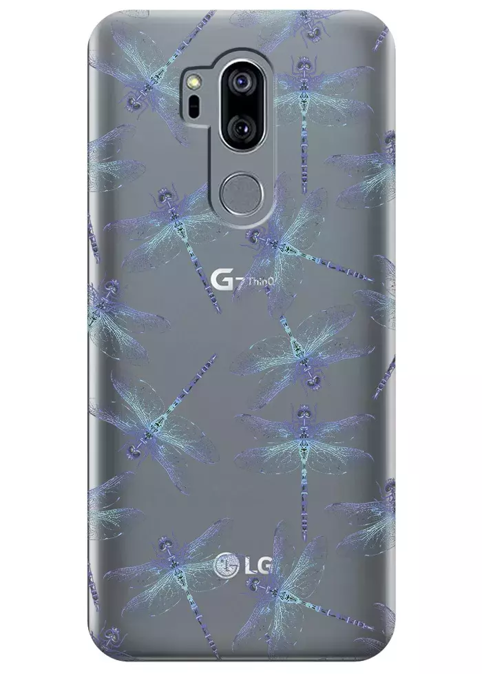 Чехол для LG G7 ThinQ - Голубые стрекозы