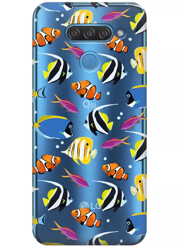 Чехол для LG Q60 - Bright fish