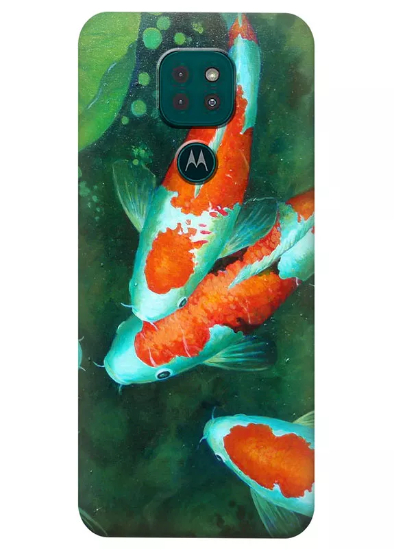 Motorola G9 Play силиконовый чехол с картинкой - Карпы