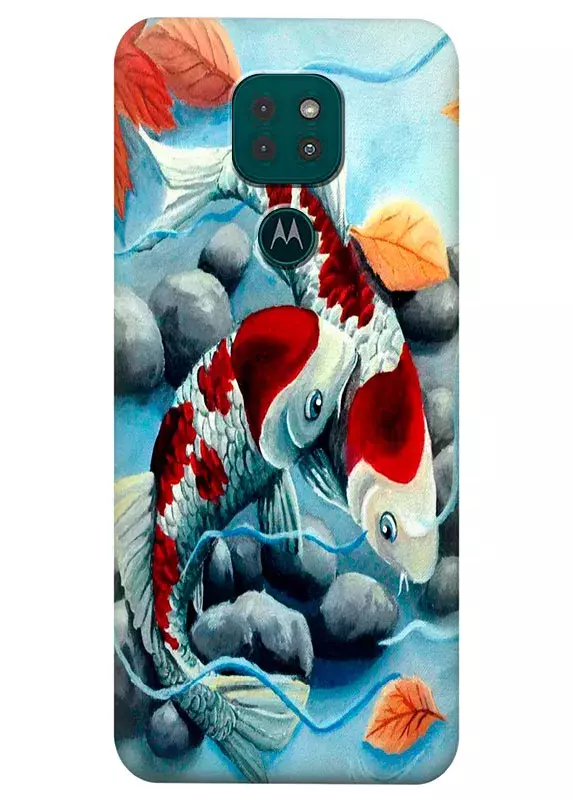 Motorola G9 Play силиконовый чехол с картинкой - Любовь рыбок