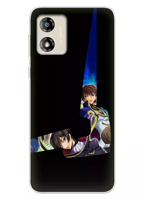 Бампер для Моторола Е13 из силикона - Code Geass Лелуш и Судзаку