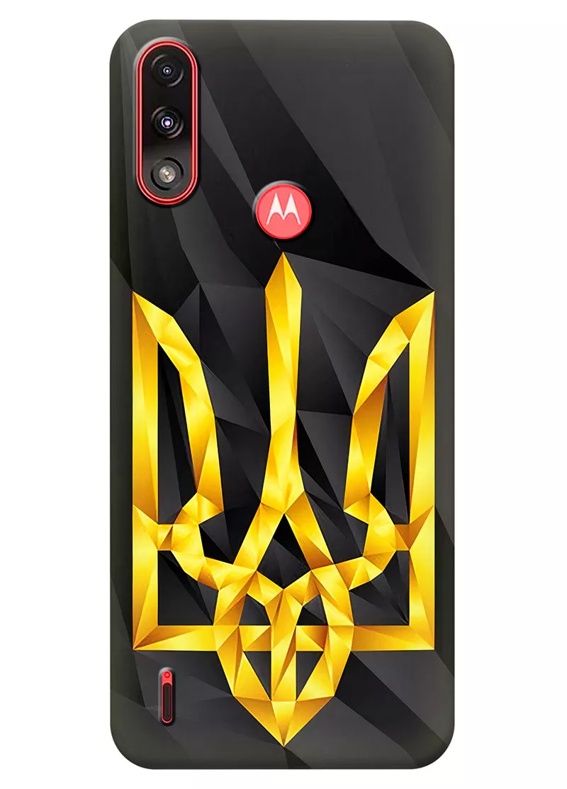 Чехол на Motorola E7i Power с геометрическим гербом Украины