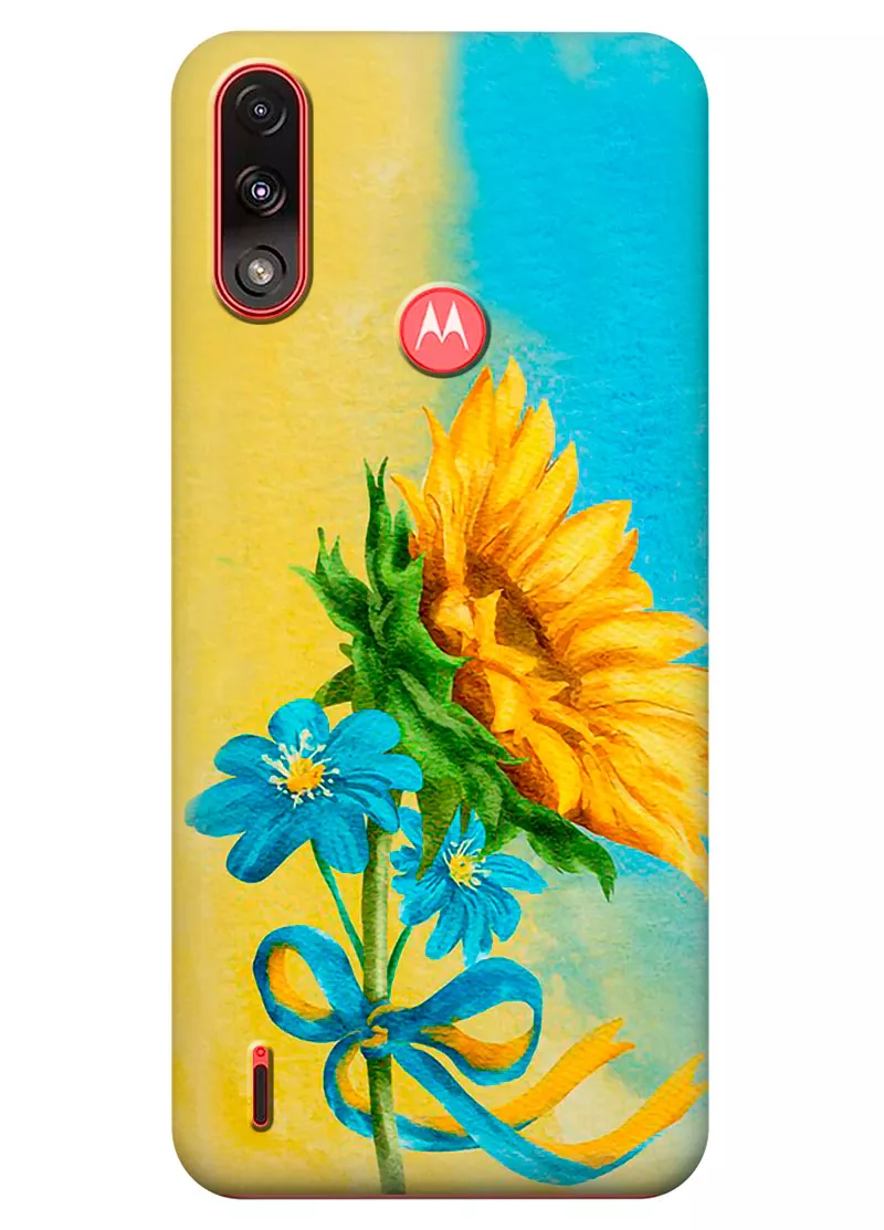 Чехол для Motorola E7 Power с украинскими цветами победы