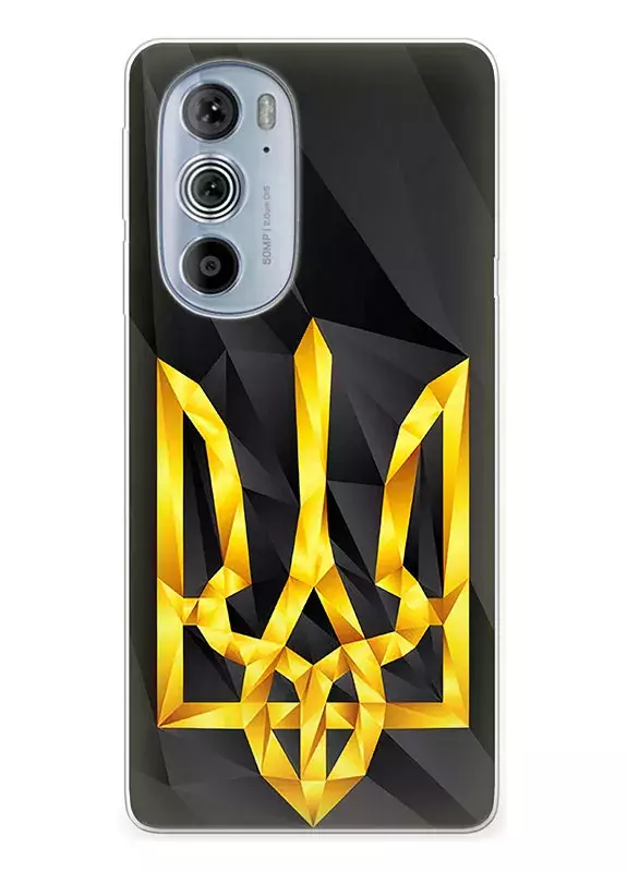Чехол на Motorola Edge 30 Pro с геометрическим гербом Украины