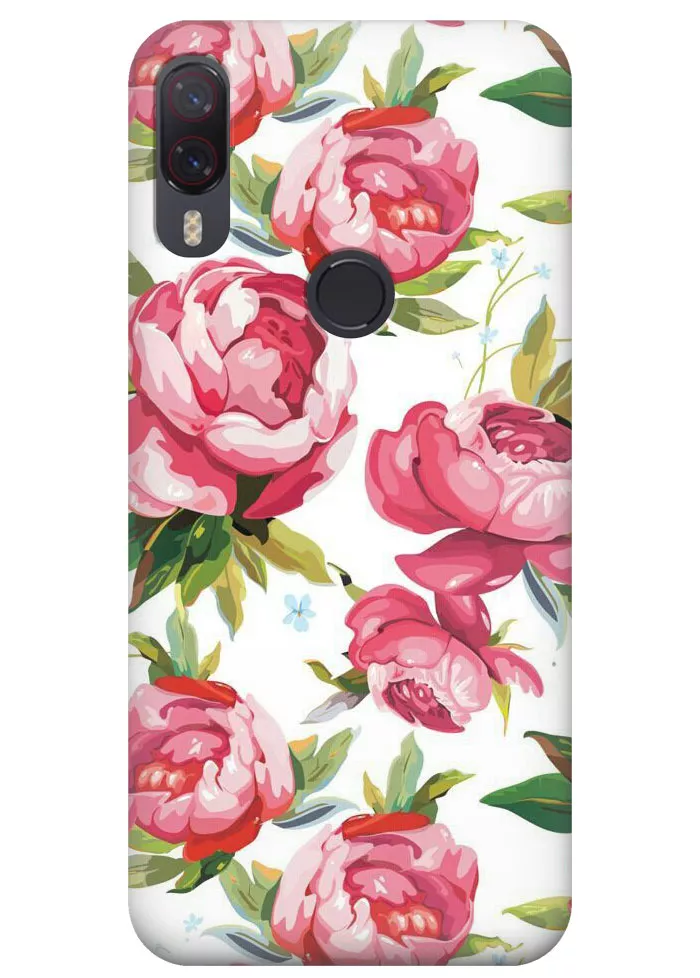 Чехол для Meizu Note 9 - Розовые пионы