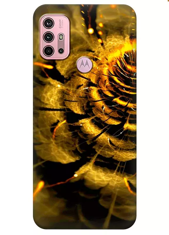Motorola G20 силиконовый чехол с картинкой - Золотой цветок