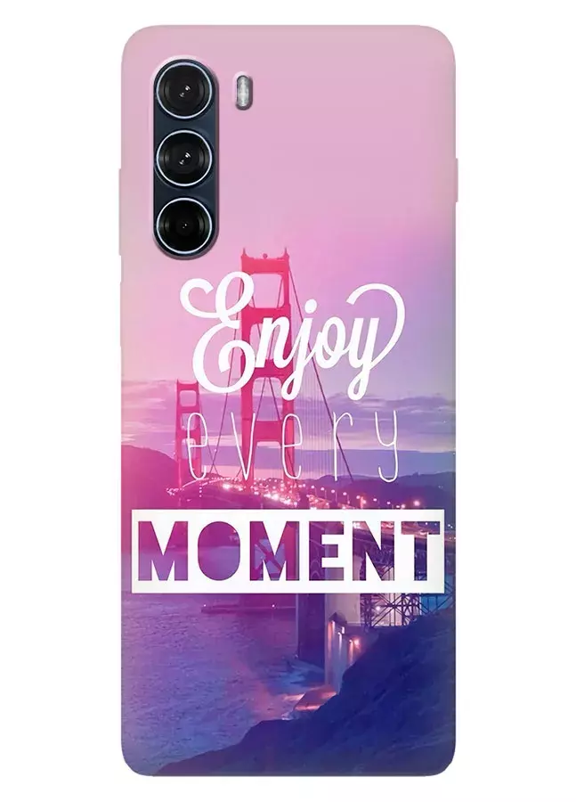 Накладка для Motorola G200 из силикона с позитивным дизайном - Enjoy Every Moment