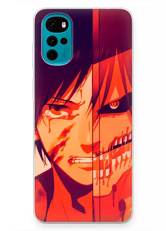 Motorola G22 чехол - Атака на титанов Attack on Titan два обличия Эрена Йегера
