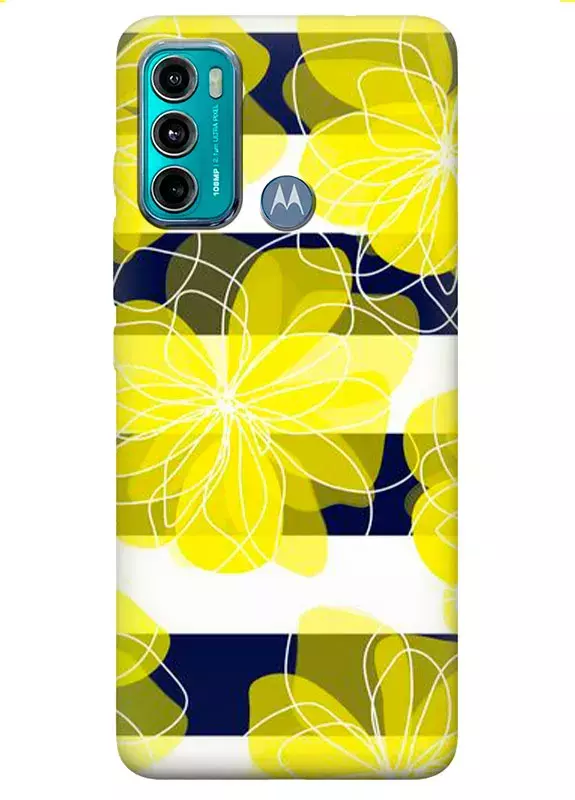 Motorola G60 силиконовый чехол с картинкой - Желтые цветы