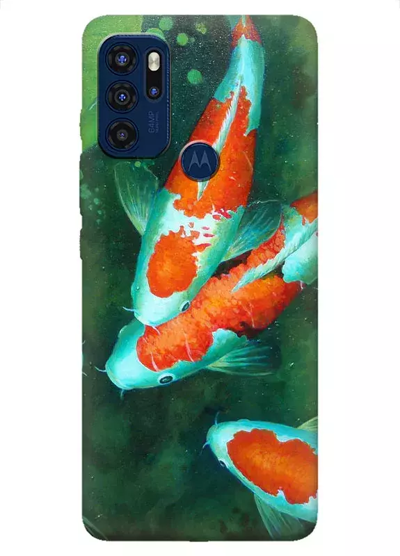 Motorola G60s силиконовый чехол с картинкой - Карпы