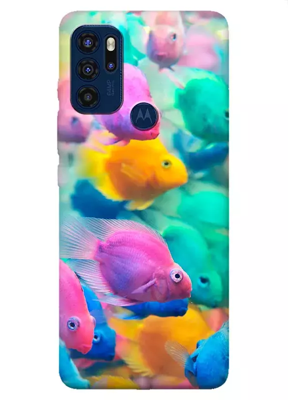 Motorola G60s силиконовый чехол с картинкой - Морские рыбки