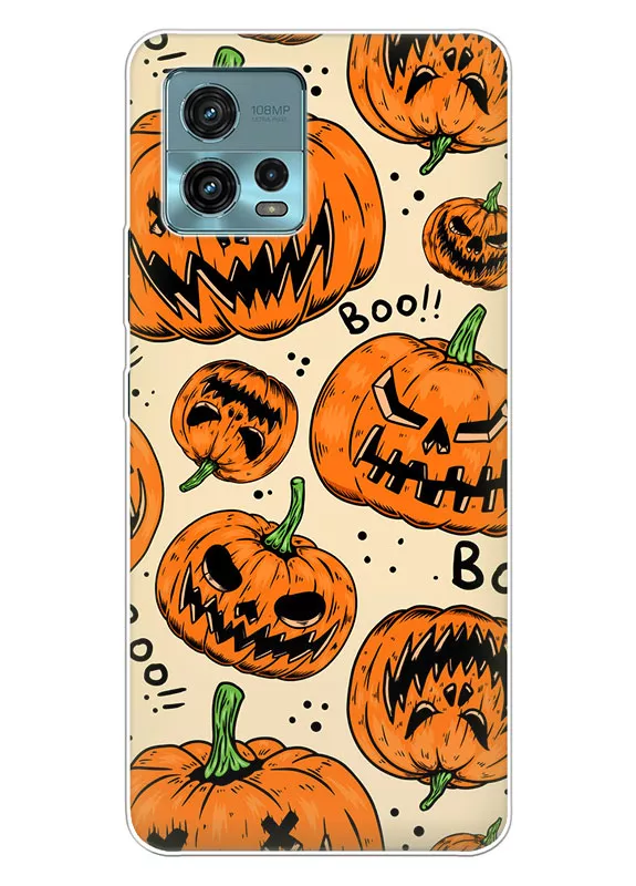 Чехол для Motorola G72 - Boo Pumpkins