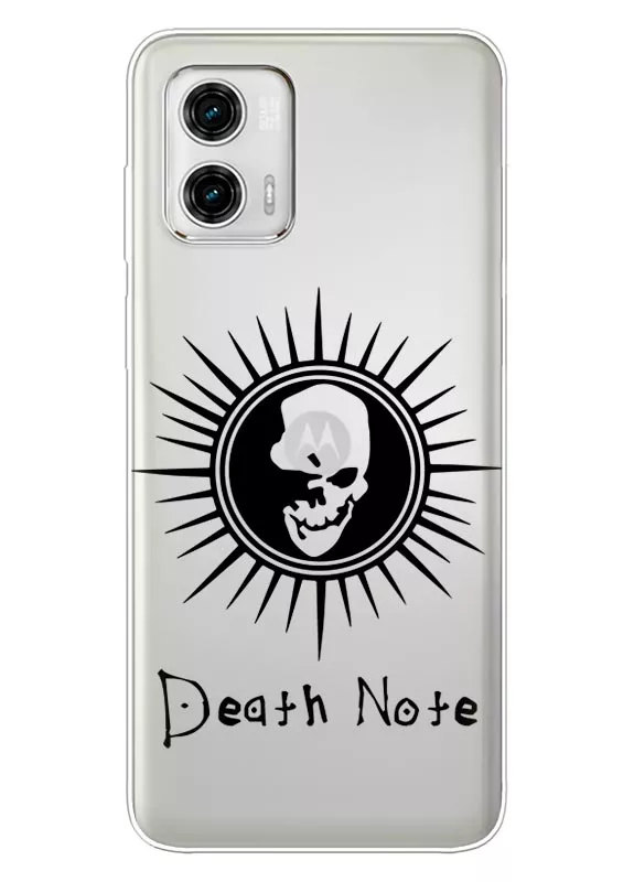 Motorola G73 чехол силиконовый - Death Note лого с черепом