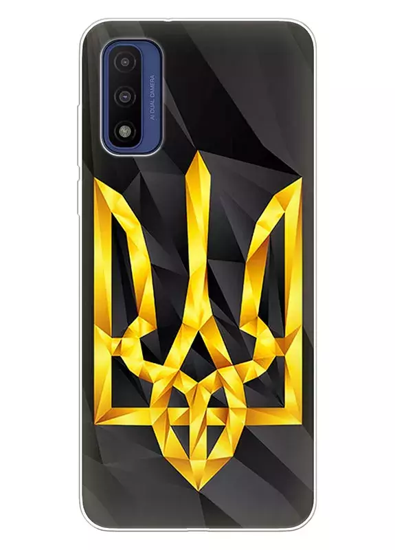 Чехол на Motorola G Pure с геометрическим гербом Украины