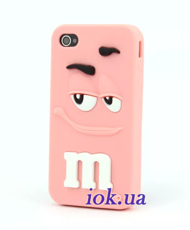 Розовый чехол M&M’s для Айфон 4с