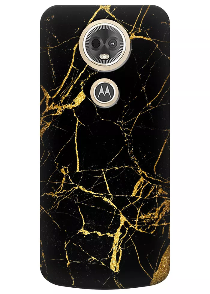 Чехол для Motorola Moto E5 Plus - Золотой мрамор