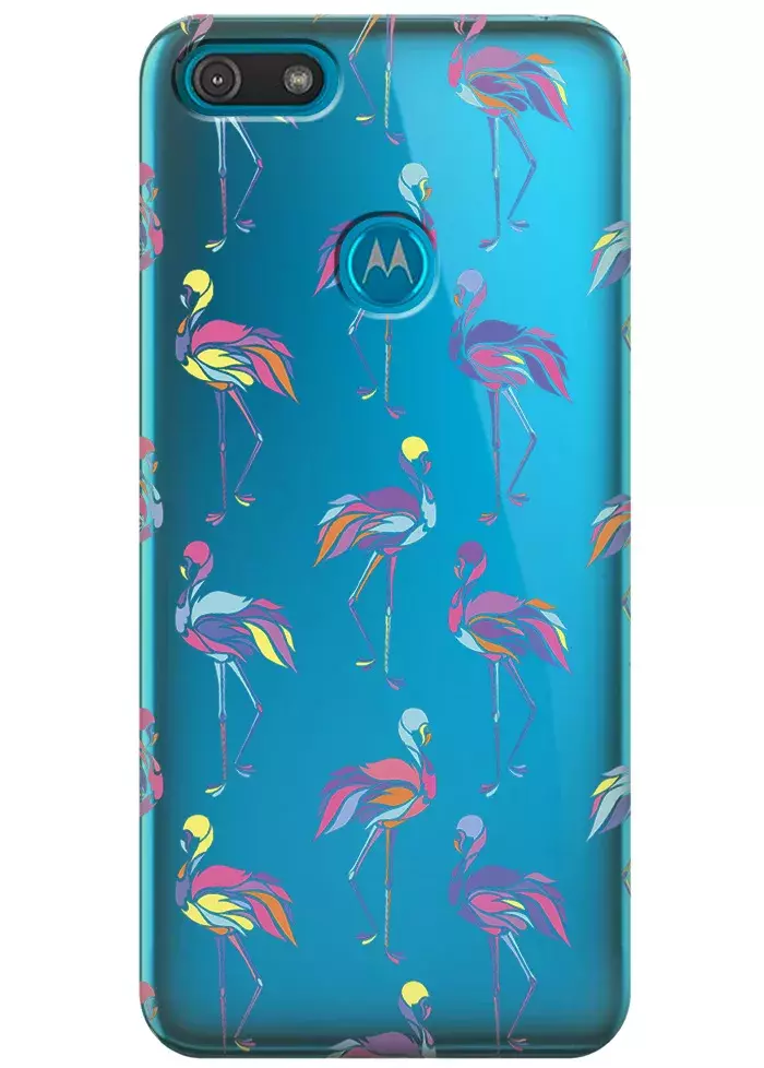 Чехол для Motorola Moto E6 Play - Экзотические птицы