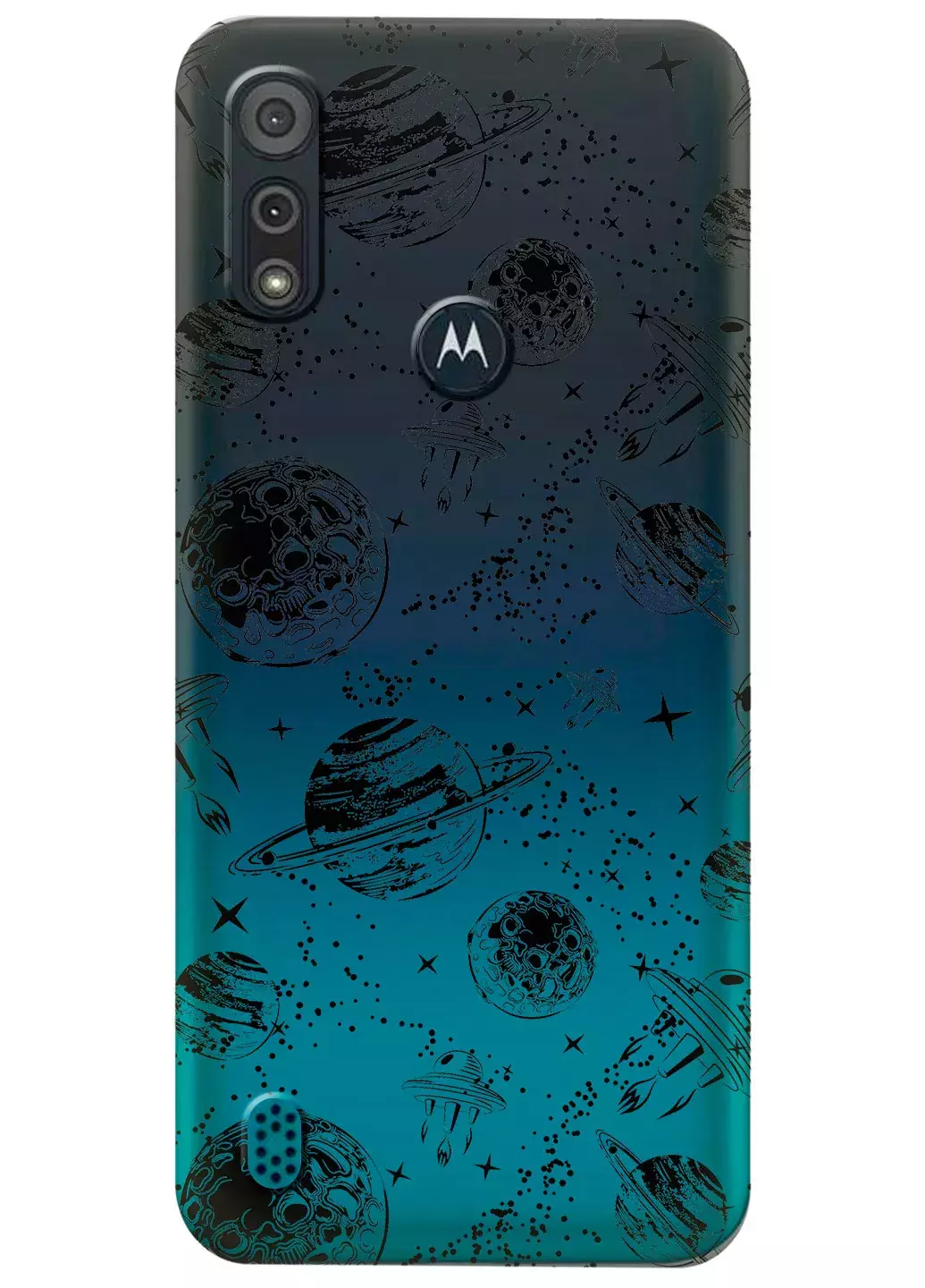 Прозрачный чехол для Motorola Moto E6s - Планеты