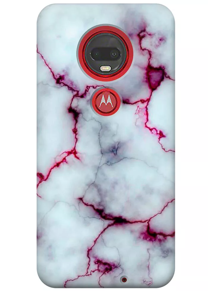 Чехол для Motorola Moto G7 - Розовый мрамор