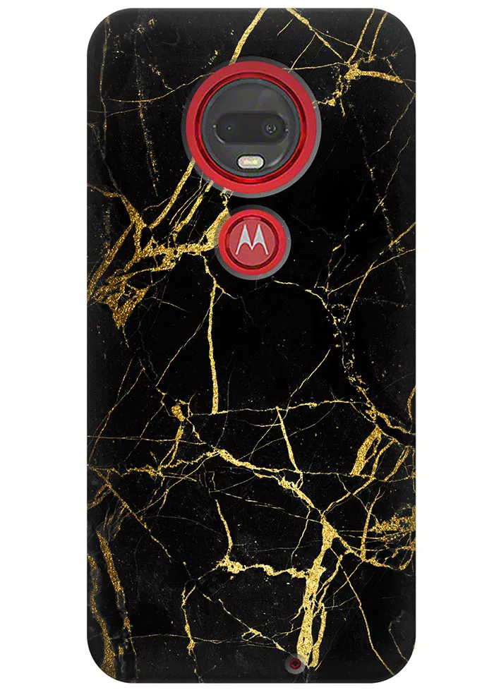 Чехол для Motorola Moto G7 - Золотой мрамор
