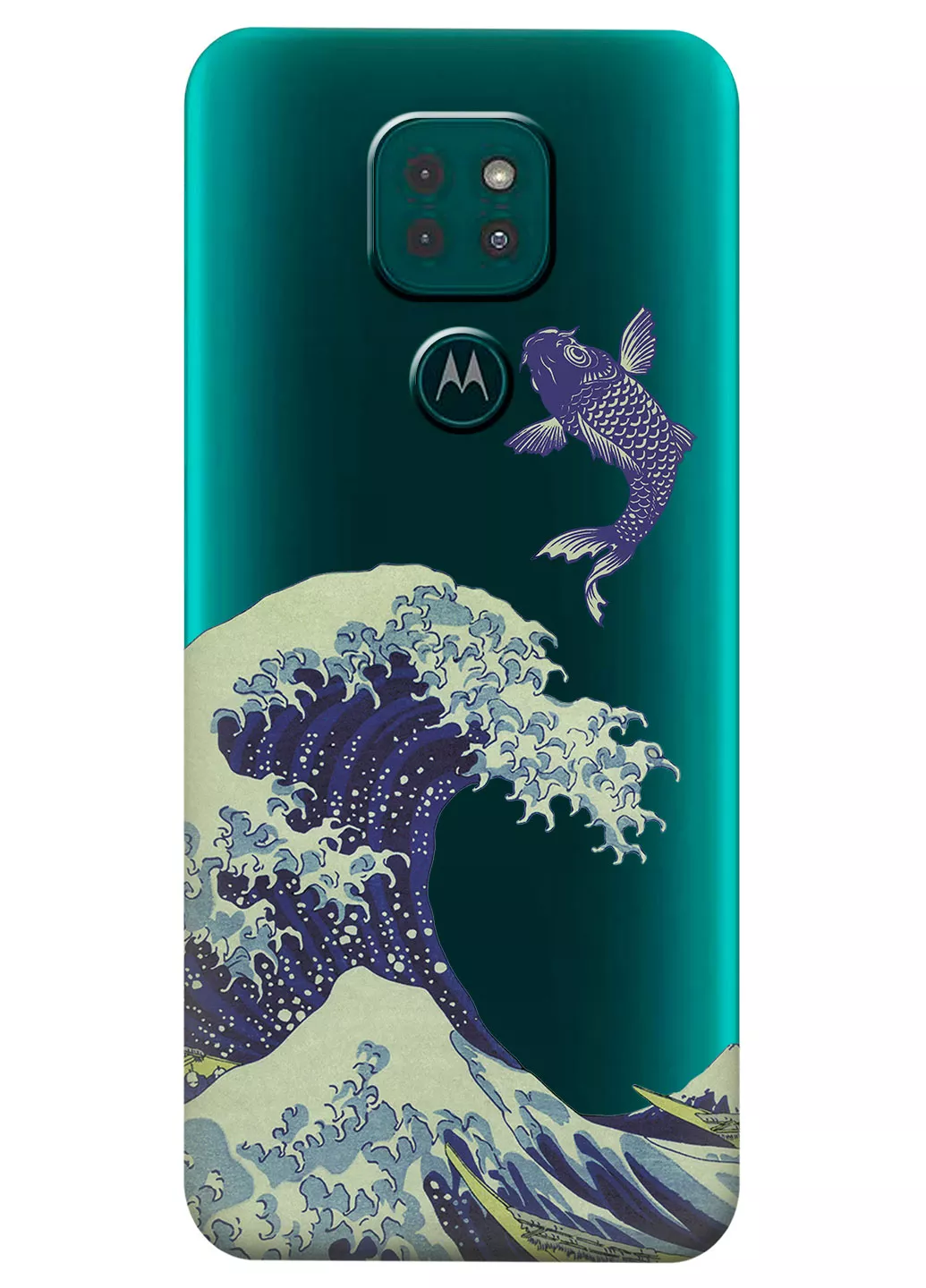Чехол для Motorola Moto G9 Play - Волна в Канагаве