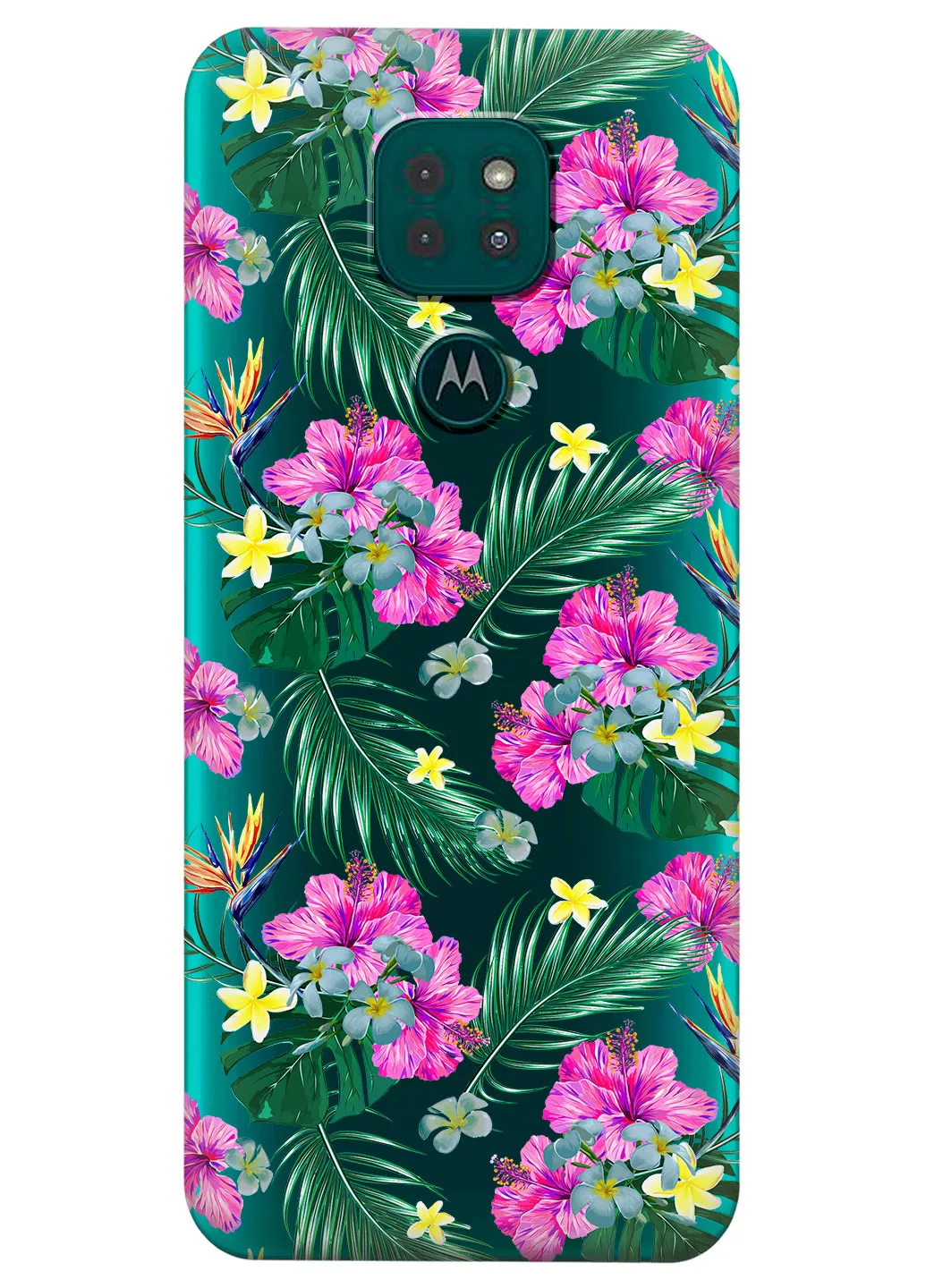 Чехол для Motorola Moto G9 Play - Тропические цветы