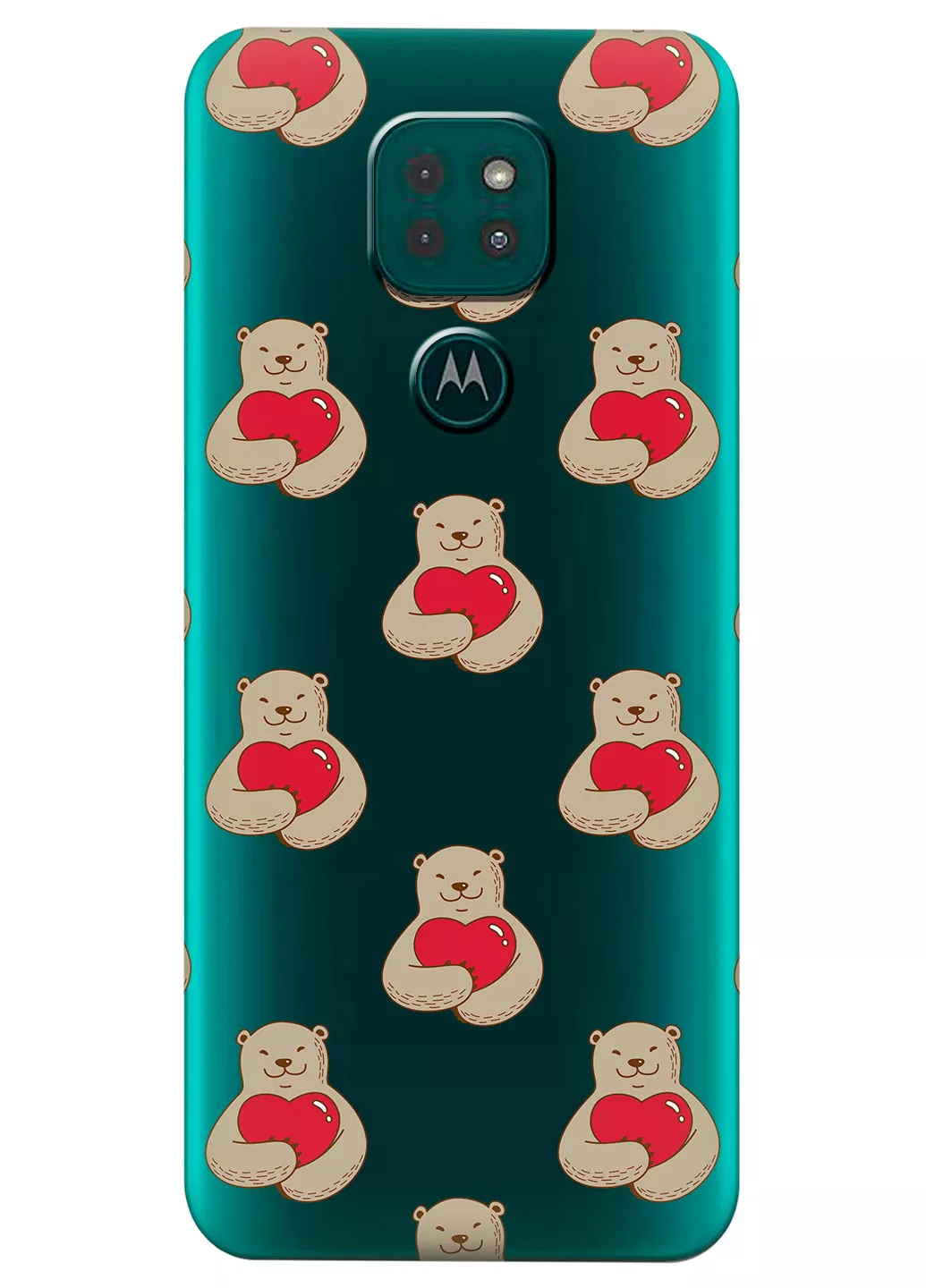 Чехол для Motorola Moto G9 Play - Влюбленные медведи